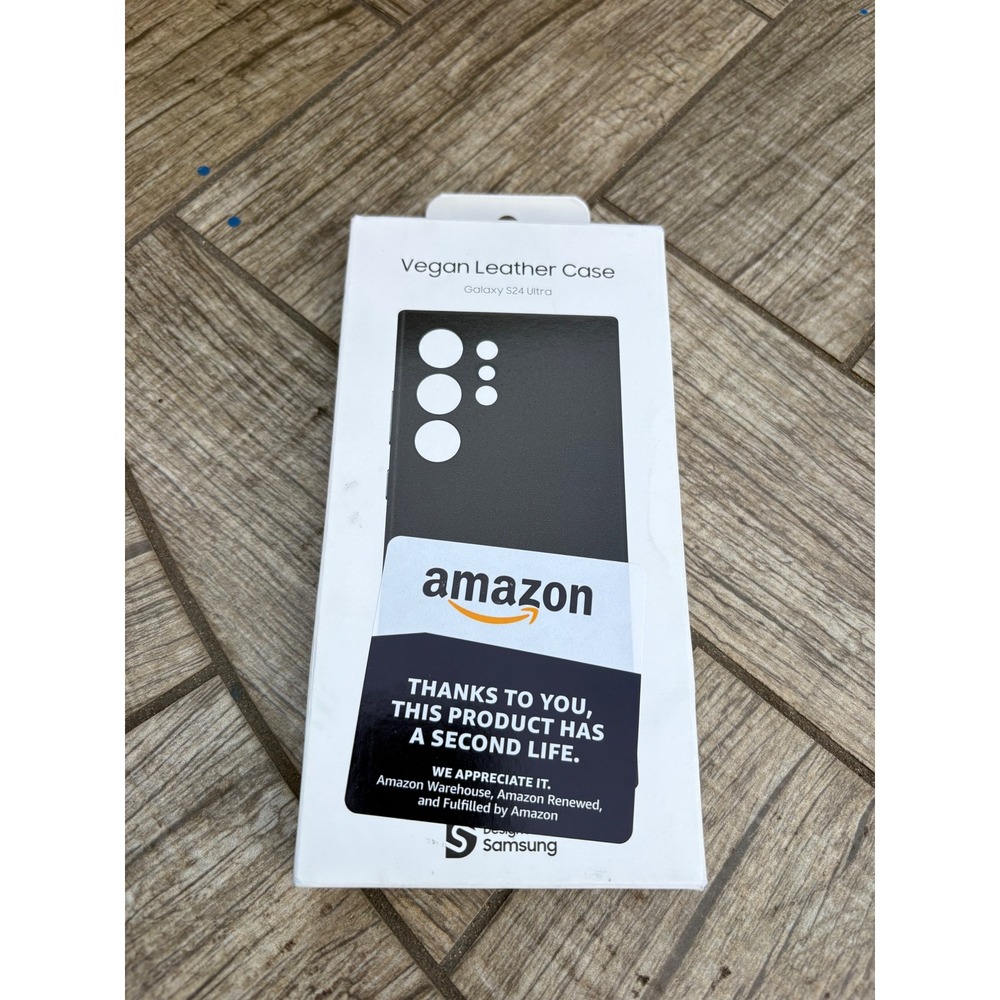 Vegan Leather Black Phone Case for Samsung Galaxy S24 Ultra